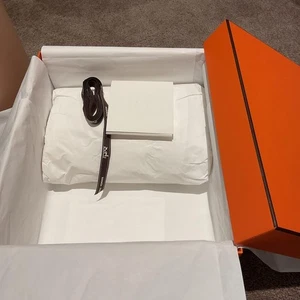 DDP HERMES Empty Box Birkin 25 Gift Box Orange Large - Picture 1 of 8