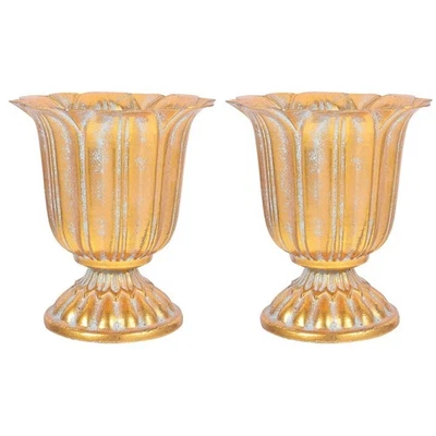  2 stücke Vintage Eisen Blumentopf für Gartenarbeit Klassische Designvase für - Bild 1 von 4