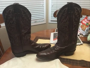 Justin 1564 Herren dunkelbraun marmoriert Deerlite 13" Westernstiefel - Größe 10D - Bild 1 von 12