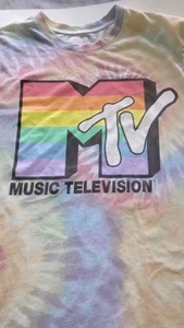 MTV Tie Dye Graphic Tee Shirt Crew Neck Cotton L/G (11-13) Pre-owned - Picture 1 of 5