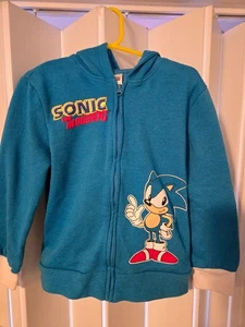 sonic the hedgehog zip up hoodie size 7-8 - Picture 1 of 2