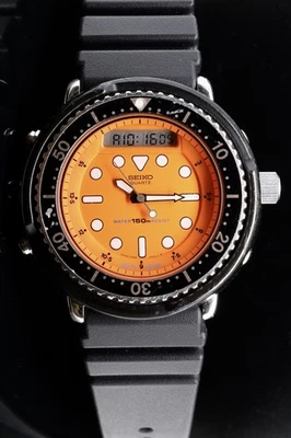 Reloj Seiko Orange Arnie 150m Dive Duo 1982 Vintage - Hecho en Japón H558 500A Foto 1 de 4