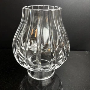 Cut Crystal Hurricane Or Sconce Shade Thumbprint  Ribbed Tulip Shape 6”H Heavy - Picture 1 of 11