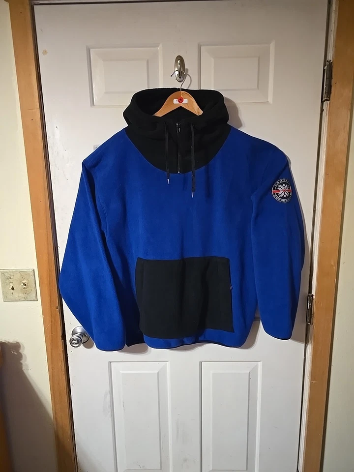 Sudadera con Capucha de Competición Nautica de Colección Para Hombre Grande Azul Polar Pullover Hecho en EE. UU. Años 90 Foto 1 de 4