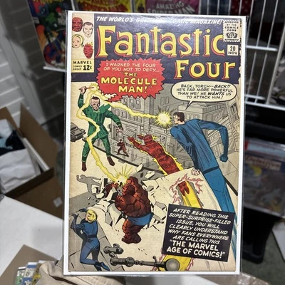 Fantastic Four #20 VG+ to VG/FN (1963) Stan Lee Jack Kirby 1st app Molecule Man - Image 1 of 4