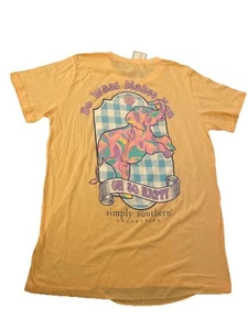 Simply Southern Womens Do What Makes You Oh So Happy Elephant Large Tshirt 098 - Picture 1 of 3