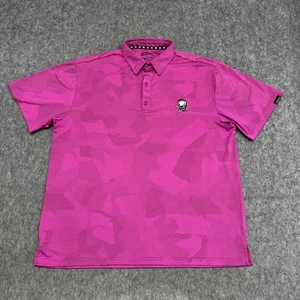 Tattoo Golf Poloshirt Herren Large Pink Rogue Collection Cool-Stretch Skull Camo - Bild 1 von 19