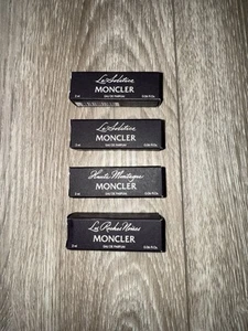LOTS OF 4 MONCLER PERFUME SAMPLES,LE SOLICIT,HAUTE MONTAGNE,LES ROCHES NOIRE EDP - Picture 1 of 9