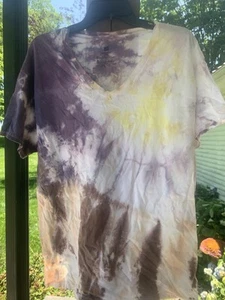Large V Neck Tye Dyed T Shirt - Picture 1 of 9