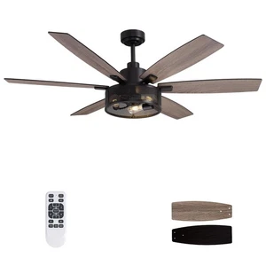 60 Inch Ceiling Fans with Lights and Remote Control Farmhouse Ceiling Fan for... - Picture 1 of 8