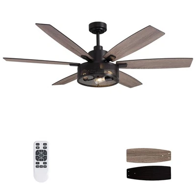 60 Inch Ceiling Fans with Lights and Remote Control Farmhouse Ceiling Fan for... - Image 1 of 4