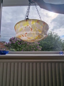 Vintage Art Deco Amber Flycatcher Glass Plafonnier Ceiling Light - Picture 1 of 5