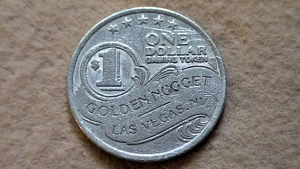 Vintage Golden Nugget Dollar Gaming Token Las Vegas, Nevada ; 1 1/2" Diameter - Picture 1 of 4