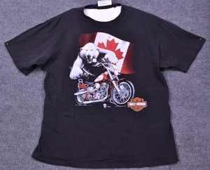 T-shirt vintage Harley Davidson XL Whitehorse Yukon Canada orso polare punto singolo - Foto 1 di 19