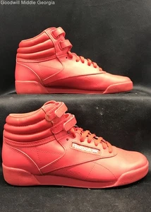Reebok Classic Red Freestyle Hi Sneakers Sz 3.5 - Picture 1 of 6