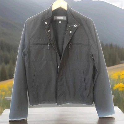 Chaqueta ligera para hombre Kenneth Cole Reaction G111 ropa negra cremallera completa PEQUEÑA Foto 1 de 4