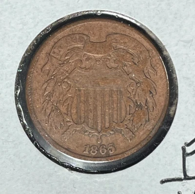 1865 TWO CENT PIECE~FINE+/VF ~NICE COIN~ - Image 1 of 4