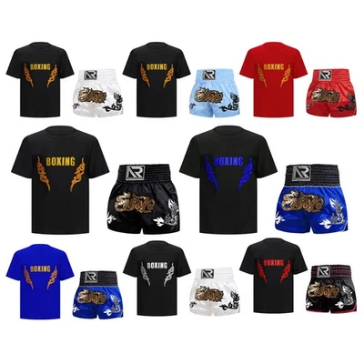 Kids Boys Set Sequin Applique Suit Costume Outfit Cosplay Practice Muay Thai - Image 1 of 3