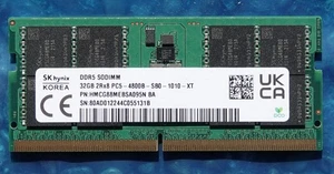 Hynix 32GB 1X32GB DDR5 4800MHz PC5-38400 2RX8 SODIMM RAM Memory HMCG88MEBSA095N - Picture 1 of 1