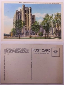 Detroit Neuer Freimaurertempel Postkarte, LN, Detroit, MI, Freimaurer, Architektur - Bild 1 von 1