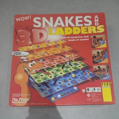 Rare Giant 3D Snakes And Ladders Tiered Board Game 2-6 Players 4 Years+ Complete - Image 1 of 3