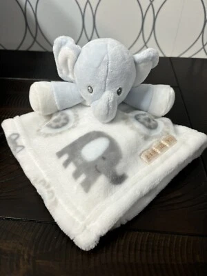 "Mantas y más allá elefante azul bebé manta de seguridad Lovey felpa 13""X 13""" Foto 1 de 4