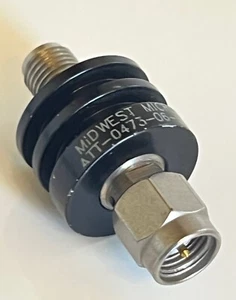 MIDWEST MIC. SMA 6dB 5W 18GHz ATTENUATOR ATT-0473-06-SMA-07 fba10a49 - Picture 1 of 4