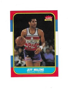 Jeff Malone 1986-87 Fleer Rookie Card # 67 Washington Bullets