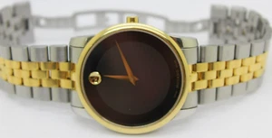 Mens MOVADO 07.1.20.1198 Black Museum Dial Two Tone S/S Quartz Watch - Picture 1 of 7