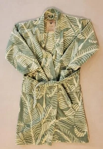 OAS Banana Leaf Terry Cotton Green Robe Sz 10 - Picture 1 of 6