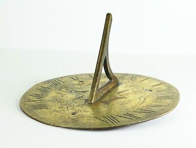 = Antique Dated 1675 RARE Brass Sundial Old English Transience Of Life Quote • 2,237.88$