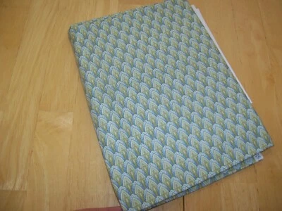 New Lauren Fabrics Green Art Nouveau Print Cotton Fabric Material 36 1/2 x 43 - Image 1 of 4