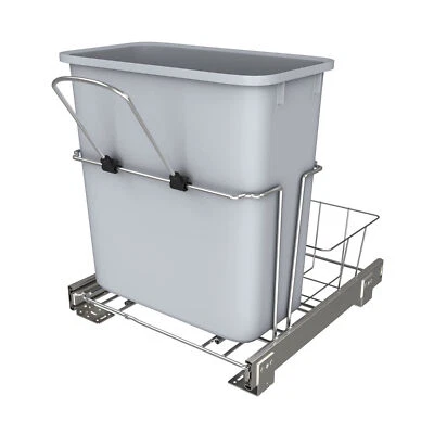 Rev-A-Shelf 20 qt. Universal Waste Container with Rear Basket, RUKD-1420RB-1 - Изображение 1 из 4