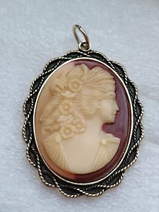Ciondolo Vintage del periodo sovietico URSS Cameo Perfect Statement Casual Big - Foto 1 di 7