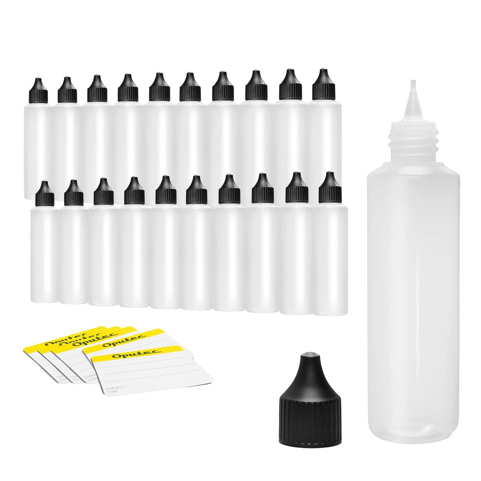 20 x 250ml Oputec Leerflaschen Liquidflaschen Plastikflaschen Tropfflaschen
