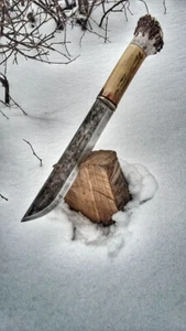 Fixed blade Russian knife, personalized knife, Yakut knife, hand forged knife. - Picture 1 of 2