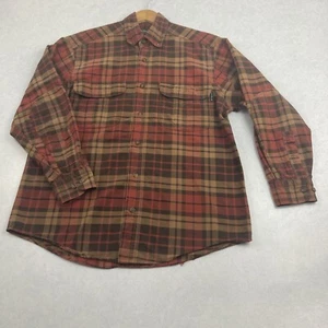 Woolrich Shirt Men Medium Long Sleeve Button Up Burgundy Southwest Plaid Pockets - Picture 1 of 7