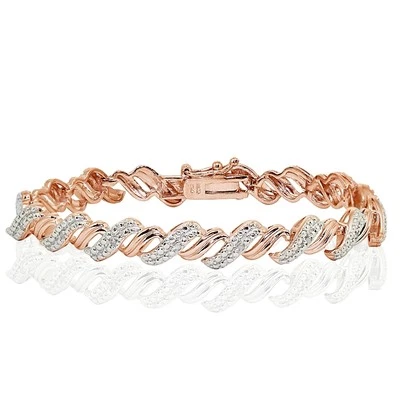 Brazalete de tenis San Marco de diamantes naturales TDW tono oro rosa de 18 quilates en latón Foto 1 de 3