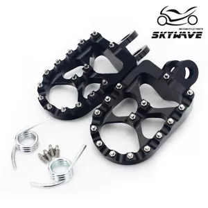 Black MX Billet Foot Pegs for Suzuki RM125 RM250 DRZ400E DRZ400S DRZ400SM 05-24 - Foto 1 di 7