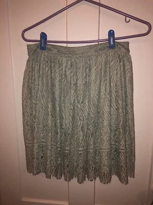 Falda Xhilaration para mujer talla pequeña verde menta encaje por encima de la rodilla línea A nueva con etiquetas Foto 1 de 4