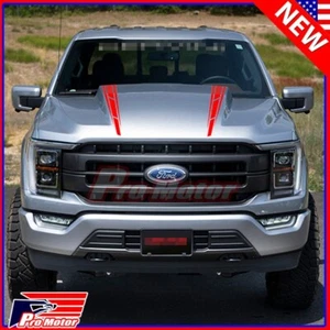 Red Plaid Racing Sport Performance Front Hood Roof Stripe Vinyl Decal Sticker - Picture 1 of 2