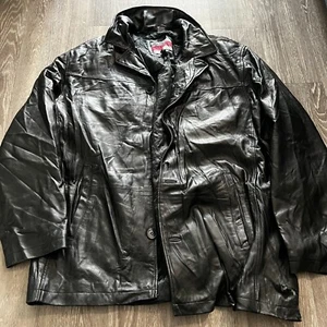 Excelled Mens Collection Black Leather Jacket Mens 2XL - Picture 1 of 5