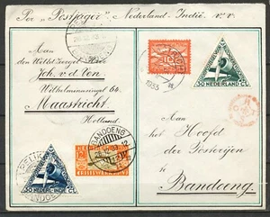 10c LP MF POSTJAGER 9.DEC.33 BANDOENG PELIKAAN 26.12.33 AMSTERDAM Ja463 - Picture 1 of 2