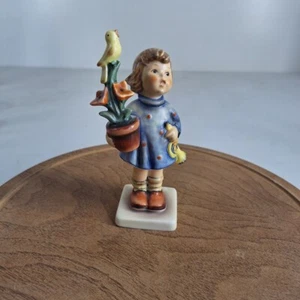 Goebel Hummel "Congratulations" Girl With Flowers, Horn And Bird - Picture 1 of 6