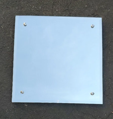 Vintage Square Beveled Wall Mirror Frameless Art Nouveau Deco Mid-Century Modern Cover