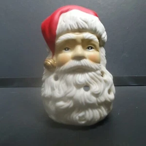 Estatuilla vintage inspirada en cabeza de Santa Santa Claus soporte para velas de té con luz de té de American Greetings - Imagen 1 de 6