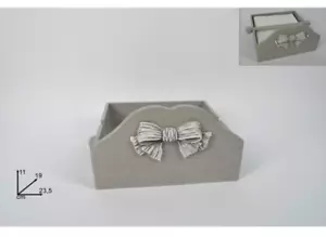 PORTATOVAGLIOLI DA TAVOLA IN LEGNO CON FIOCCO SHABBY CHIC IDEA REGALO TOVAGLIOLI - Foto 1 di 1