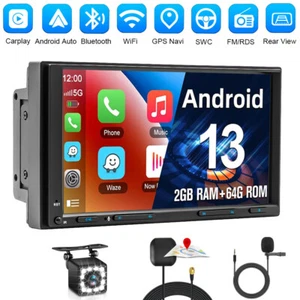 7inch Android 13 Car Stereo 2DIN GPS FM RDS Radio Head Unit WIFI CarPlay Camera - Picture 1 of 14