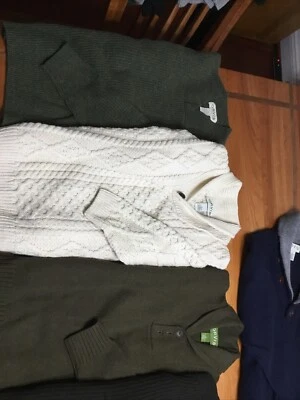 Lote de 6 suéteres masculinos médios Orvis muitos são lã de cordeiro ou lã merino - Imagem 1 de 4