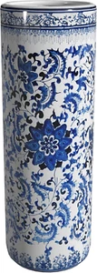 24" Floral Blue & White Porcelain Umbrella Stand - Picture 1 of 7